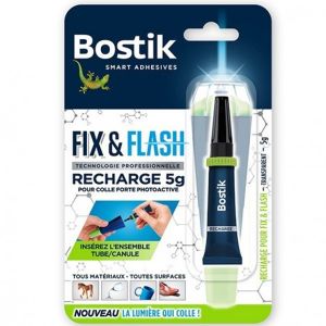 Image de Bostik Colle méthoxyéthyl cyanoacrylate FIX & FLASH - Poids 5 g - Incolore