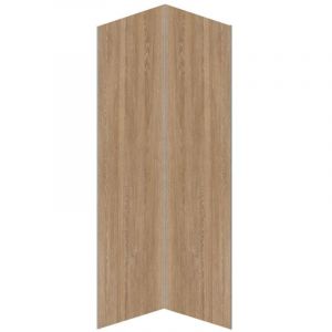Lot de 2 panneaux muraux de douche effet bois en aluminium avec profilés - 2 x L90 x H210 cm ENEKO