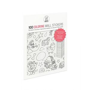 Omy Planches de 100 Stickers &agrave; colorier repositionnables