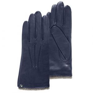 Image de Isotoner Gants cuir femme, Bleu, 7