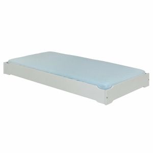 Pack lit empilable avec matelas Jelly Gris 90x190 cm - Gris