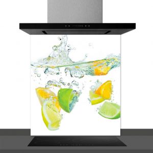 Hexoa Hxadeco - Fond de hotte decorative, quartiers de citrons multicolore 60x70