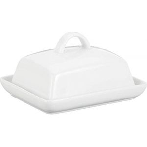 Image de Axentia 811175 Beurrier en porcelaine Blanc