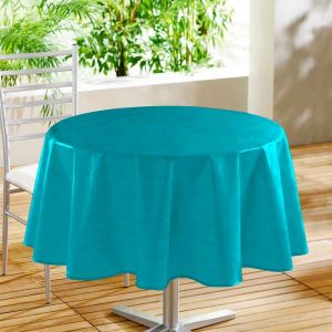 NAPPE RONDE (0) 160 CM PVC IMPRIME DECLINO BLEU