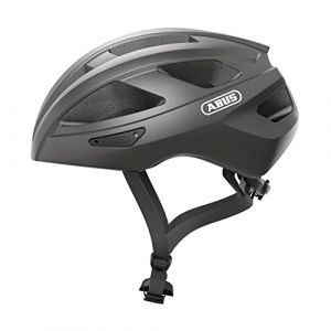 Abus Casque de vélo de course Macator - casque de vélo sportif pour débutants - aussi pour les porteurs de queue de cheval - pour femmes et hommes - gris, taille S