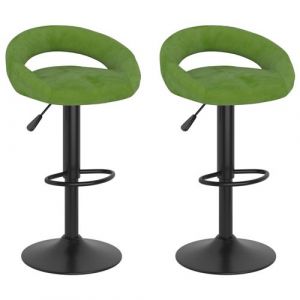 VidaXL Tabourets de bar 2 pcs Vert clair Velours