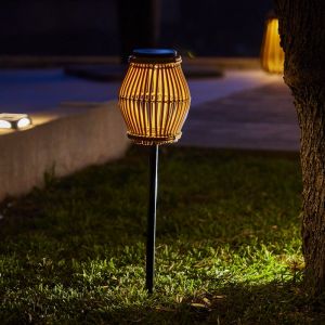 Lumisky Balise solaire naturelle LED éclairante avec télécommande SILVINA H 70cm