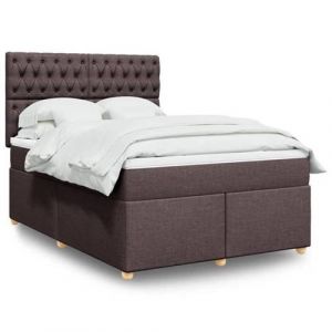 VidaXL Sommier &agrave; lattes de lit avec matelas Marron fonc&eacute; 160x200 cm