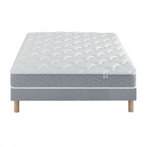 Ensemble Matelas Douces Nuits Remory 667 ressorts ensach&eacute;s + 2 cm Visco&eacute;lastique + Sommier Base Morpho 160x200
