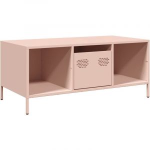 VidaXL Table basse rose 101,5x50x43,5 cm acier laminé à froid