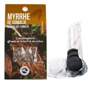 Aromandise Résine de Myrrhe de Somalie à brûler + rouleau de 10 charbons