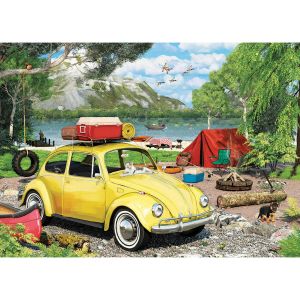 Eurographics Puzzle VW Beetle Camping Shaped Tin