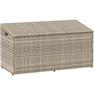 VidaXL Boîte de rangement de jardin gris clair 110x50x58 cm rotin
