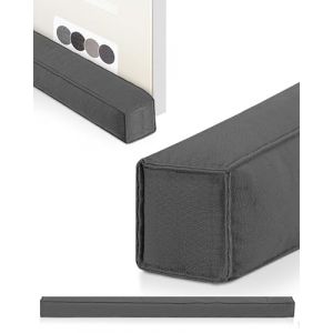 Beautissu Boudin de Porte Isolant dEntr&eacute;e 130 cm &ndash; Coupe Vent Tissu Anthracite pour Isolation Thermique &ndash; Marin