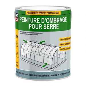 Peinture d'ombrage pour serre classique, dur&eacute;e d'ombrage 8 mois, produit filtrant pour serre verre et plastique PROCOM ffffff 5 Kg