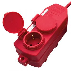 FP Rallonge Schuko 10m 4-sorties rouge