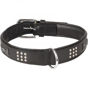 Flamingo Collier Cuir SEDONA noir. taille XXL 51-60 cm. pour chien