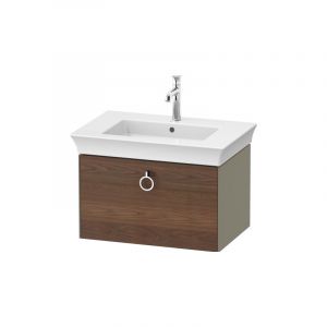 Duravit Meuble suspendu avec plan vasque 68,4 cm noyer gris pierre de haute brillance White Tulip