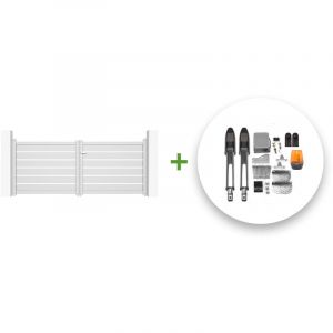Casanoov - Portail battant électrique vogel 300x120cm blanc + Motorisation tanker B700