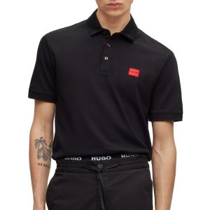 HUGO Hommes Dereso232 Polo Slim Fit en piqué de Coton avec étiquette Logo Rouge