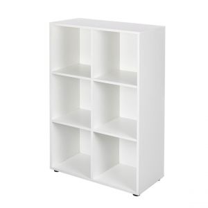 Inter Link - Biblioth&egrave;que - Biblioth&egrave;que avec 6 compartiments - &Eacute;tag&egrave;re sur pied - &Eacute;tag&egrave;re cubique - Salon - Bureau - Chambre &agrave; coucher - Dimensions en cm P : 33 x L : 70,2 x H : 110 - Nuoro 6 - Blanc