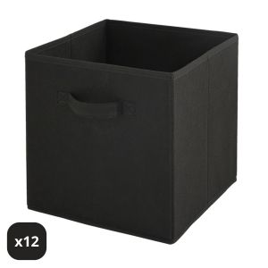 Box and beyond Lot de 12 bacs de rangement - noir - 27x27x27cm
