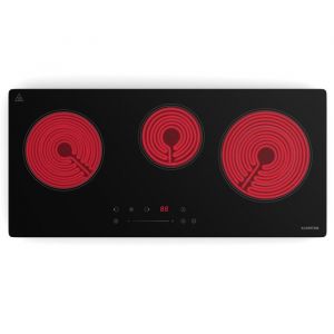 Klarstein CeramEase Slim Plaque de cuisson Vitrocéramique Table de cuisson vitrocéramique 3 foyers 5,2 kW Tactile Minuterie Noir