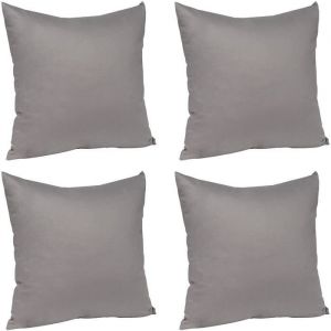 4 pièces Taies d'Oreillers en Coton.Housse d'oreiller avec Fermeture éclair.30x30cm.Gris foncé - Woltu