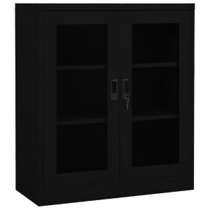 VidaXL Armoire de bureau Noir 90x40x105 cm Acier