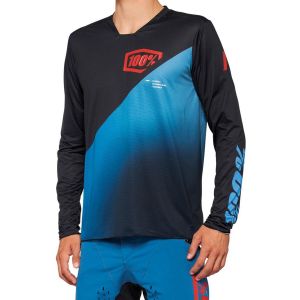 100% Maillot manches longues 100 r core x bleu noir xl