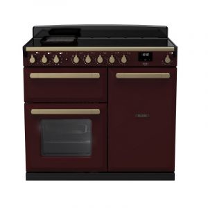 Falcon PIANO DE CUISSON ESTEL DELUXE TAB IND 100 CM BORDEAUX LAITON ANTIQUE