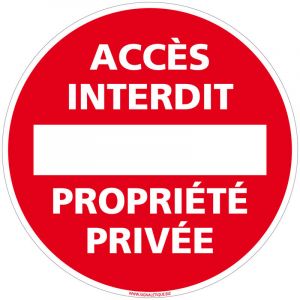 Signaletique.biz France - Panneau Interdiction de Stationner, Panneau de Signalisation Taille Standard 250 mm. Accès Interdit Propriété Privée .