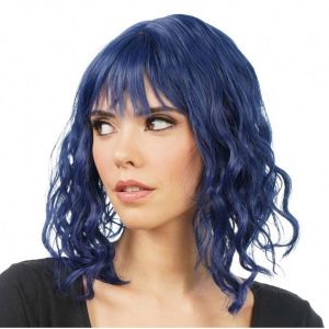 Ruedelafete Perruque cheveux courts ondul&eacute;s, Bleu