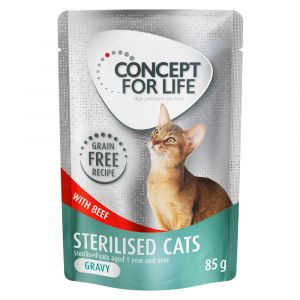 Concept for Life Sterilised Cats en sauce bœuf sans céréales - 48 x 85 g