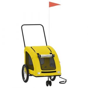 VidaXL Remorque de vélo pour animaux de compagnie jaune
