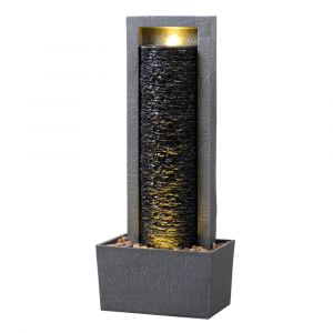 Teamson Fontaine de Jardin Ovale LED Gris, 80 cm