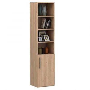 Inside75 Armoire bibliothèque demi-porte 4 étagères MULTIMO largeur 50 cm chêne