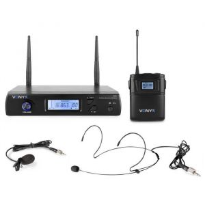 Vonyx WM61B – Microphones sans fil UHF, 16 canaux