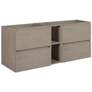 Meuble de salle de bain 140 CM (2 X 60 + 20) ch&ecirc;ne fonc&eacute; 140 x 607 x 46 cm