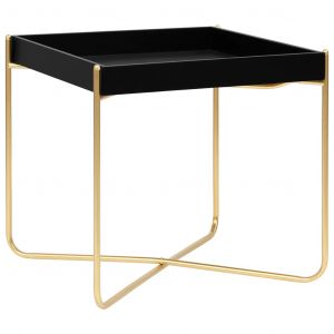 VidaXL Table d'appoint Noir et doré 38x38x38,5 cm MDF