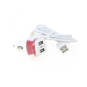 Silamp Chargeur Allume-Cigare 2 ports USB 2.4A + câble iPhone