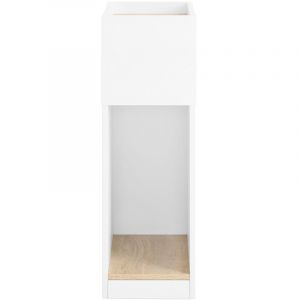 Sobuy Table de nuit &eacute;troite, table de chevet &eacute;troite avec tiroir et &eacute;tag&egrave;re, table d'appoint moderne pour chambre et salon, blanc, L20 x P35 x H60cm, FBT171-WN