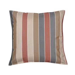 Moyen coussin carré 60 x 60 cm - 100% Coton- Marron/Rouge