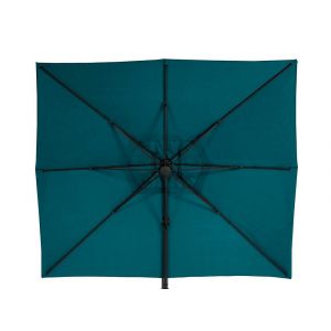 Hesperide Parasol Déporté Et Inclinable Rectangule Bleu Canard Avec Housse De Protection Elea - 3 X 4 M