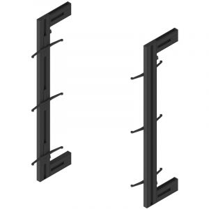Emuca Kit de structure modulaire zéro avec quincaillerie à monter au mur, Peint en noir texturé, Aluminium et Zamak, 1 kit - Peint en noir texturé