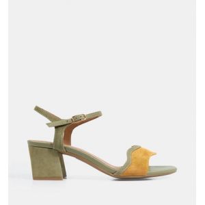 Geox Sandales à talons Eraklia 50E cuir Vert - Couleur Vert - Taille 40