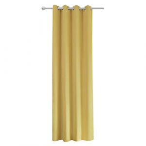 1 pièce Rideau occultant en Polyester. Rideau Opaque Suspension à œillets. 135x225cm. Jaune. VH5866gb - Woltu