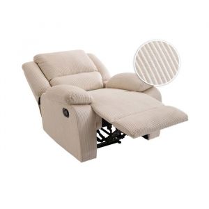 Loungitude Fauteuil de relaxation en velours côtelé - beige