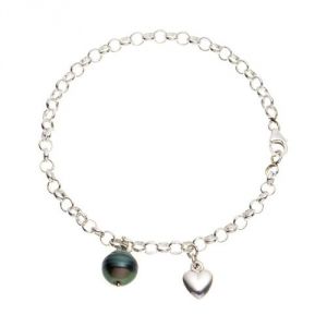 Image de Blue Pearls Bps 0231 W - Bracelet en argent 925° avec perle de Tahiti et coeur