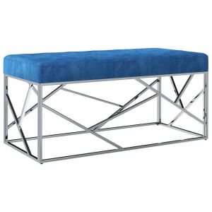 Image de VidaXL Banc Banquette d'Entrée Banc de Couloir Banquette de Couloir Banc d'Entrée Salon Salle de Séjour Maison 97 cm Tissu de Velours et Acier Inoxydable